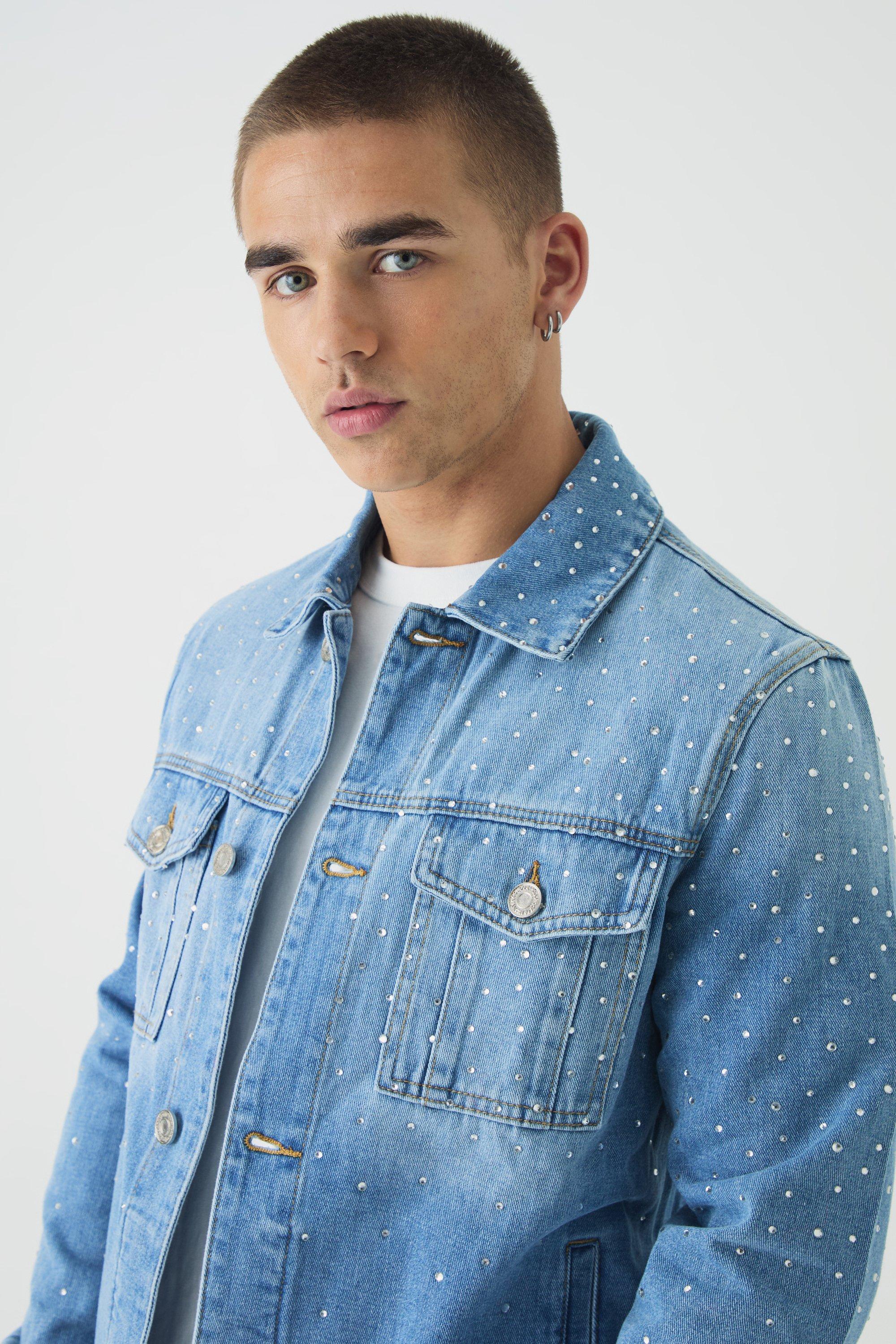 Veste en jean a strass